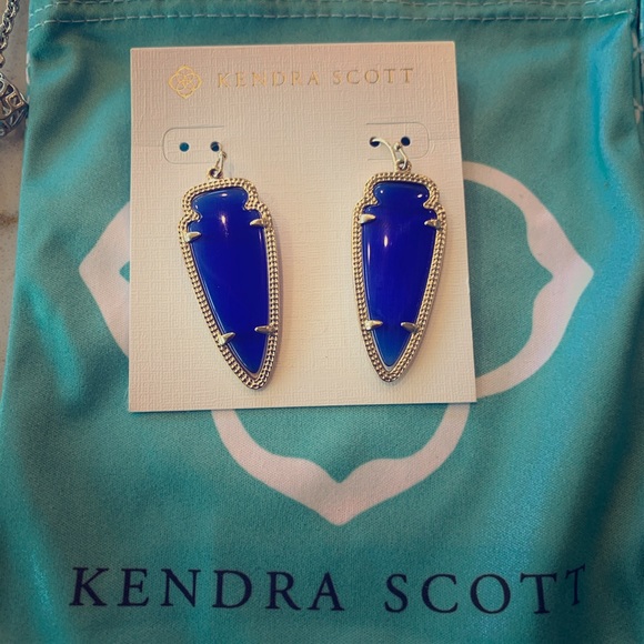 Kendra Scott- Cobalt Blue/Gold Earrings - Picture 1 of 1